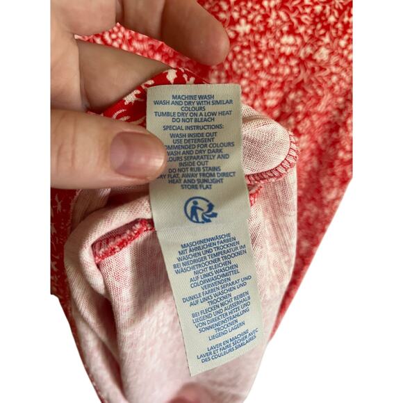 Boden Red & White Floral 100% Cotton Dress Pockets - Picture 5 of 5